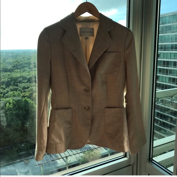 Banana Republic Cream Wool and Silk Blend Blazer - Picture 7 of 8
